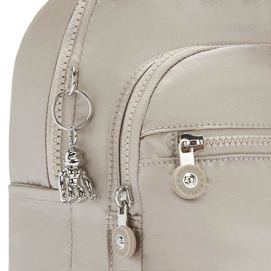 Kipling Seoul Small Metallic Tablet Rugzak Beige | België 1352BE